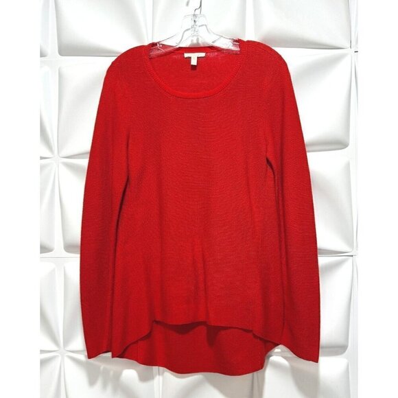 Eileen Fisher Sz PP PXS 2P 4P Red Peruvian Organic Cotton Link Tunic Sweater - Picture 3 of 12